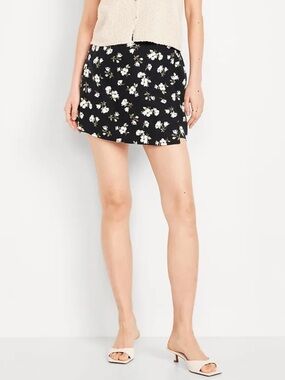 Old Navy Womens High Waisted Linen Blend Mini Skort size large